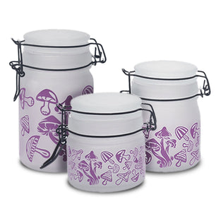 Purple Mushroom Glass Storage Jar-Multiple Sizes Available [SMKZ-142]
