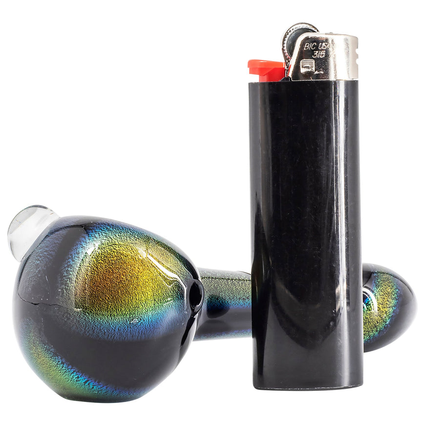 LA Pipes Full Dichro Spoon with Clear Marbles