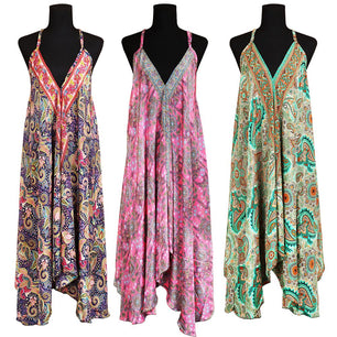 Halter Top Silk Full Length Dress