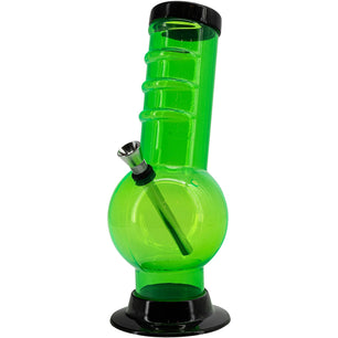 Acrylic Bent Neck Bubble Base Bong 9-12