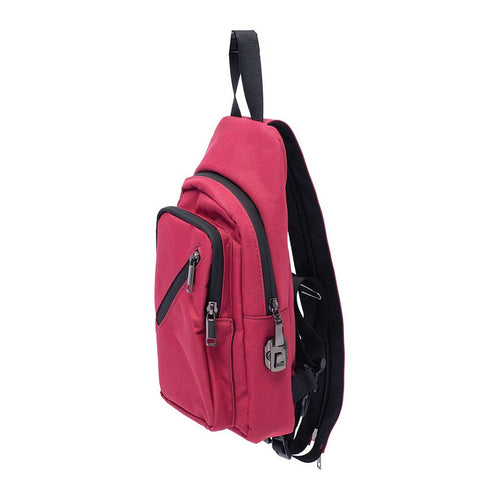 12IN X 6IN X 2IN SMELLPROOF SLING BAG - WINE RED