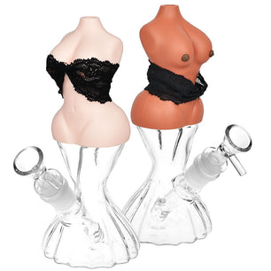 Buxom Body w/ Removable Bra Glass & Silicone Water Pipe - 8