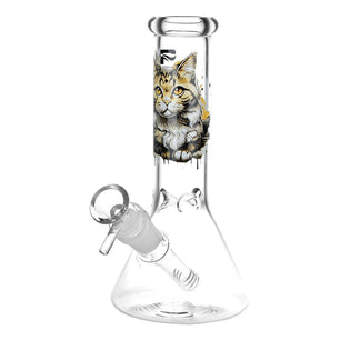 Pulsar Majestic Cat Glass Water Pipe - 7.75