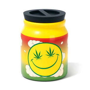 LARGE CERAMIC STASH JAR - STONED SMILEY