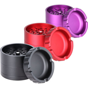 Aluminum Grinder with Ashtray Top - 4pc / 2.5