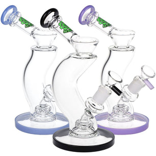 SeshGear Hip Check Curved Glass Water Pipe | 7.75