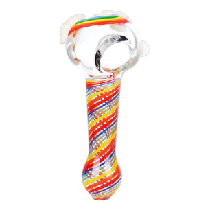 Rainbow Cloud Glass Spoon Pipe - 4.25