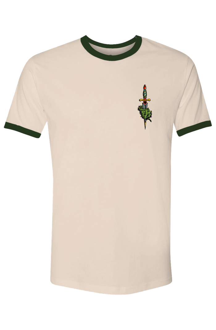Unisex Cotton Green Ringer Tee