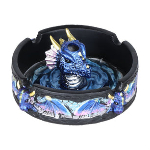 Dragon Polyresin Round Ashtray w/ Snuffer - 4