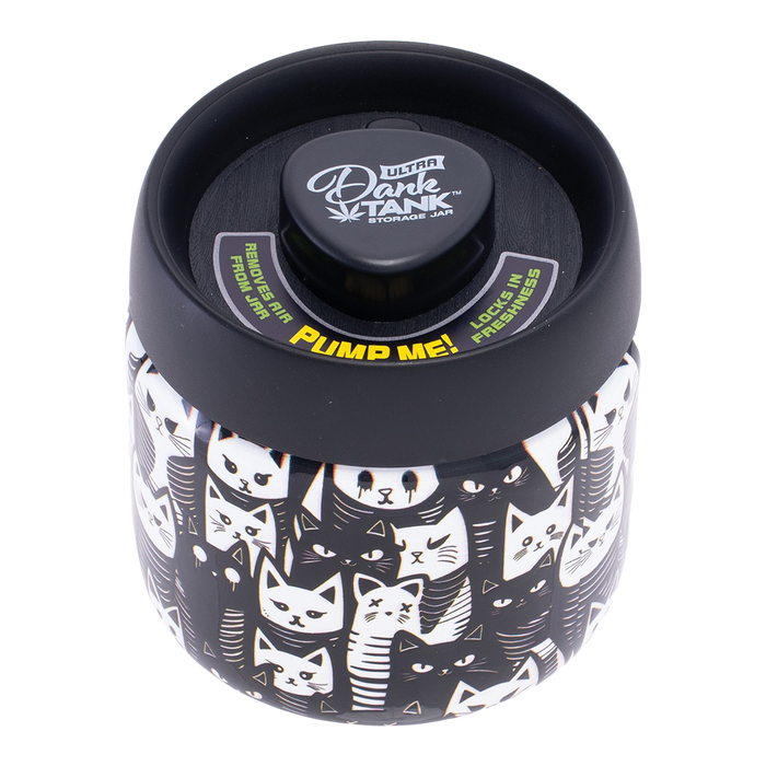 Fujima Dank Tank Vacuum Glass Jar - 4.2" / Black & White Cats