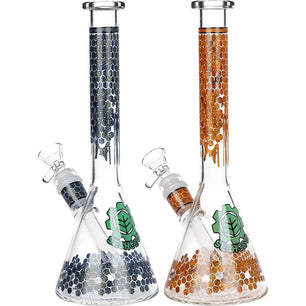 SeshGear Honeycomb Beaker Glass Water Pipe - 9.75