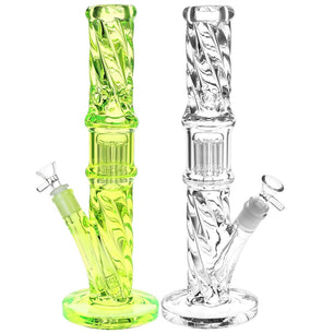 Translucent Twisty Jellyfish Perc Straight Glass Water Pipe | 13.75