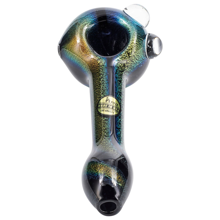 LA Pipes Full Dichro Spoon with Clear Marbles