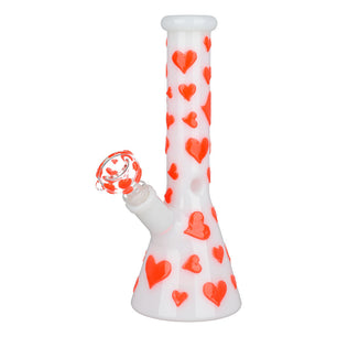Valentines Day Heart Glow In The Dark Beaker Water Pipe - 10
