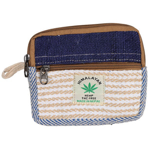 Himalayan Hemp Zig Zag Coin Purse - 6" x 5" / Colors Vary