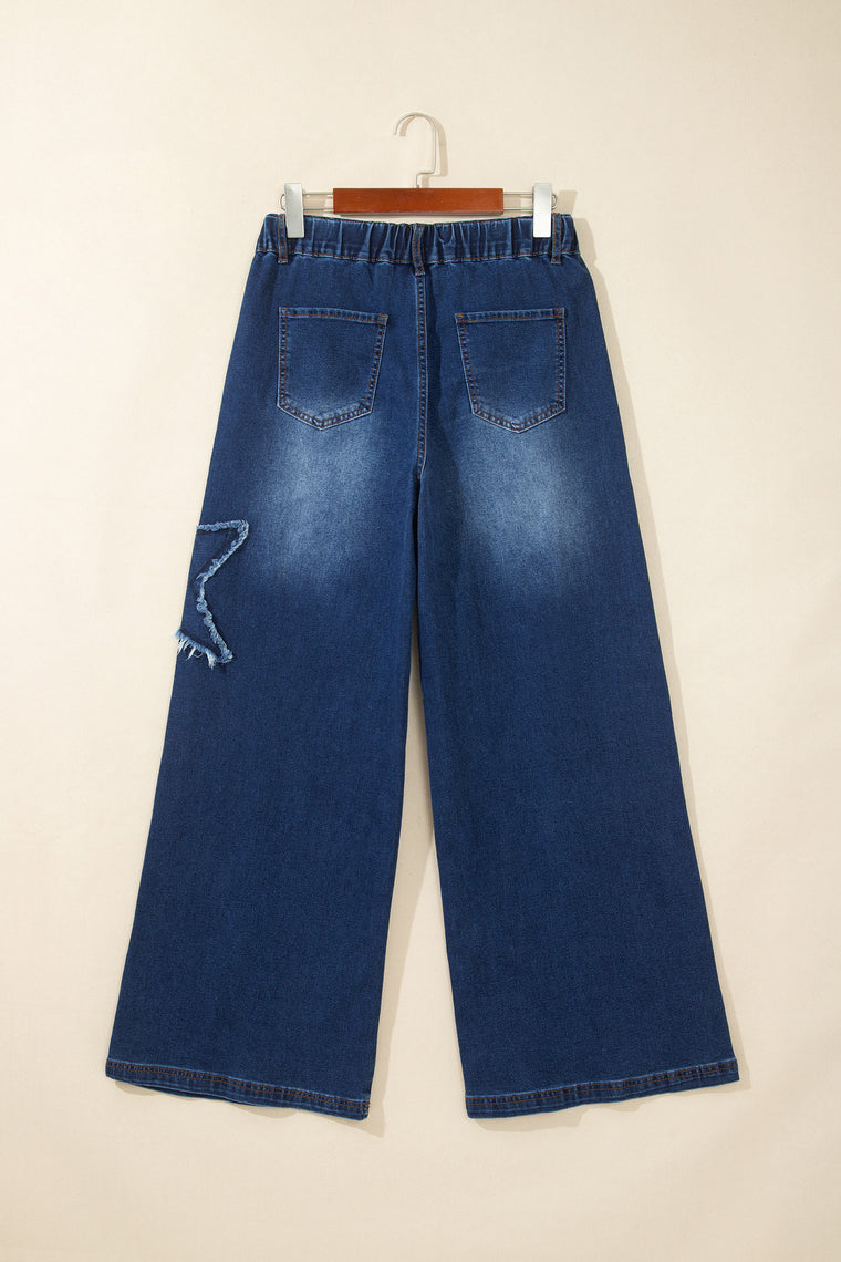 Ashleigh Blue Star Decorated Wide Leg Jeans