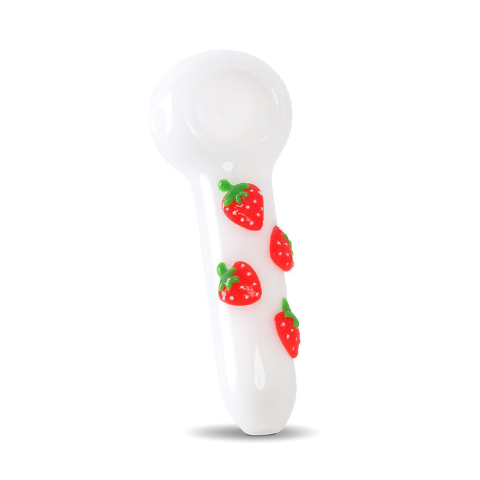 STRAWBERRY GLASS CLAY HAND PIPE
