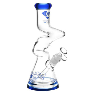 Diamond Glass Gold Zong Beaker Water Pipe - 11
