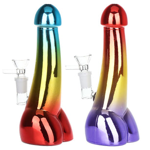 Penis Electroplated Glass Water Pipe - 8