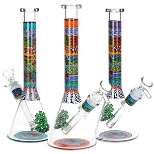 SeshGear Tehchnicolor Zig Wag Beaker Glass Water Pipe - 10