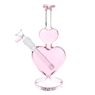 Pulsar Stacked Hearts Glass Water Pipe - 10
