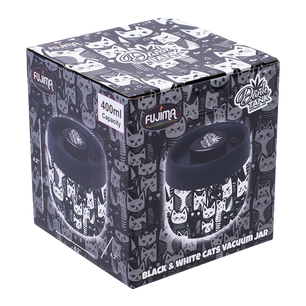Fujima Dank Tank Vacuum Glass Jar - 4.2" / Black & White Cats