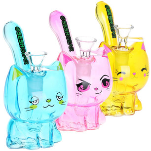 SeshGear Kitty Cat Glass Water Pipe | 5.5