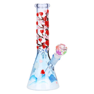 Heart Blossom Beaker Glass Water Pipe - 10