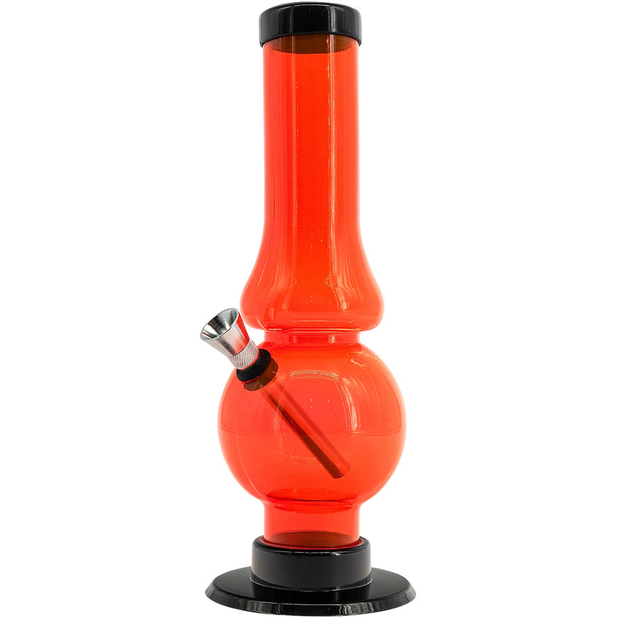JM Enterprises  6-9" Acrylic Straight Tube Bubble Flare Bong - Multiple Colors