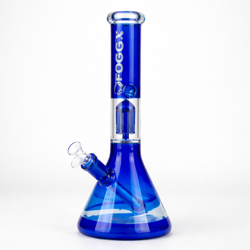 FOGGX | 14" Colored Glass Water Pipe with Percolator [FTLL09]