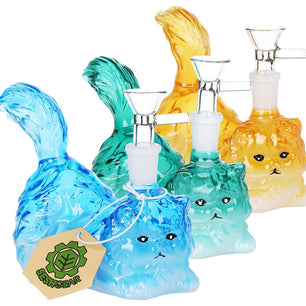 SeshGear Furry Kitty Glass Water Pipe - 4.75