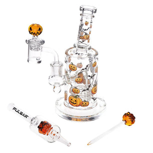 Pulsar Halloween Ball Glass Dab Rig Set - 7.75