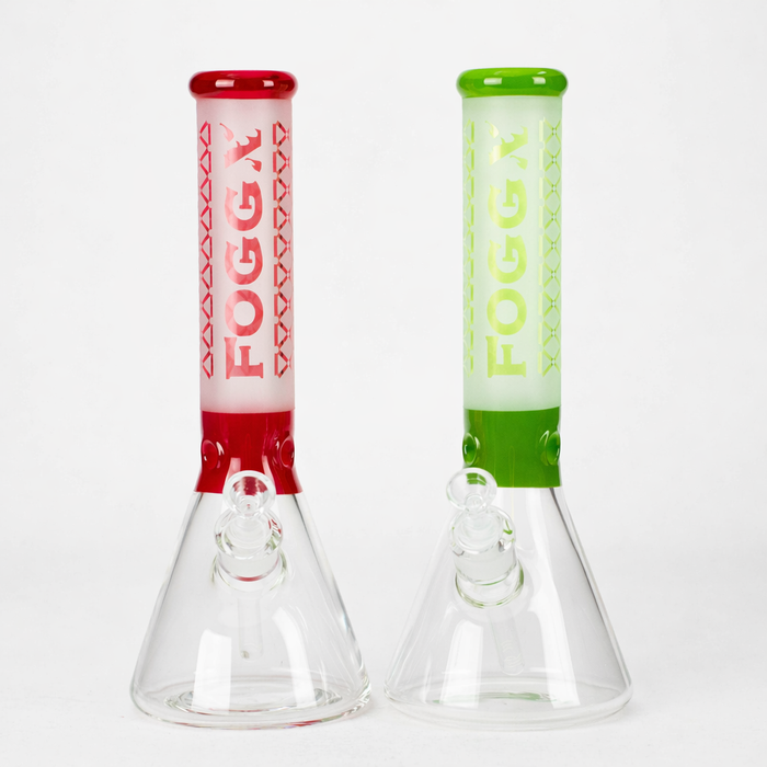 FOGGX | 14" Sandblasted Beaker Glass Water Pipe – 7mm Thick [FT321]