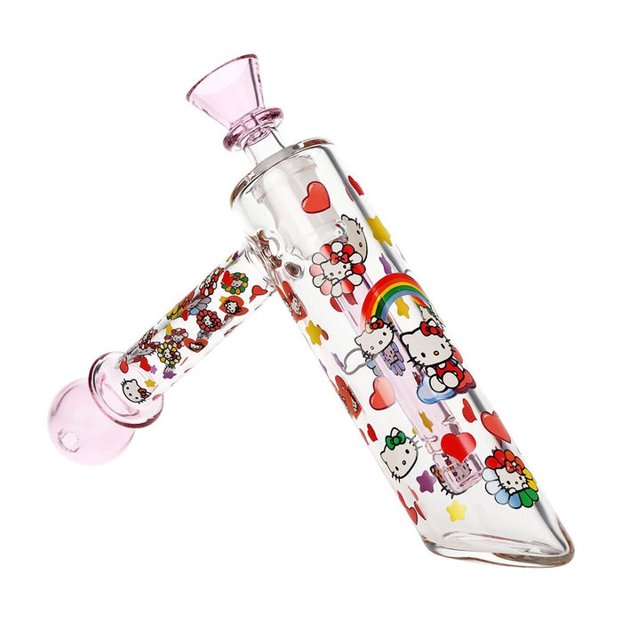 Happy Feels Kitty Glass Bubbler - 6" / 14mm F